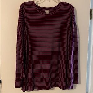 Chico's Zenergy Purple and Black Striped Top size 3